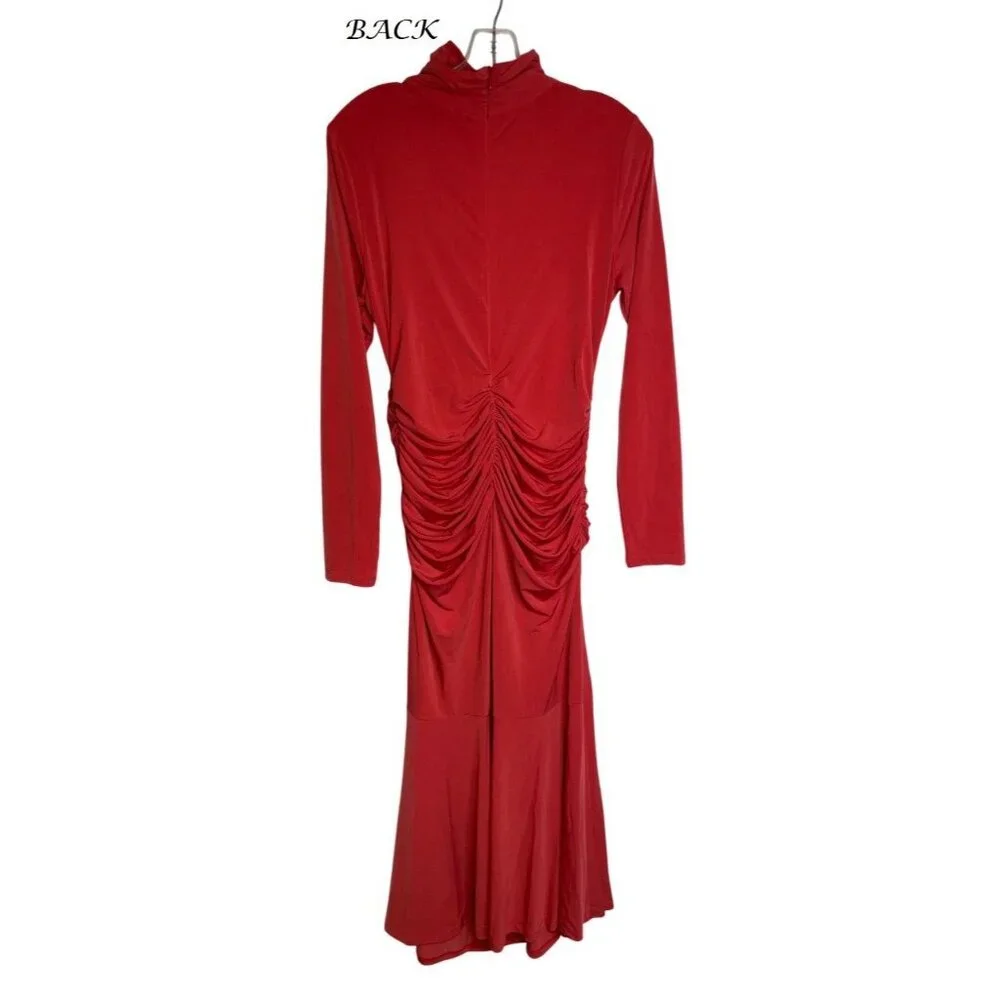 Colleen Lopez Ruched Mock Neck Dress MEDIUM (245) - Picture 4 of 5